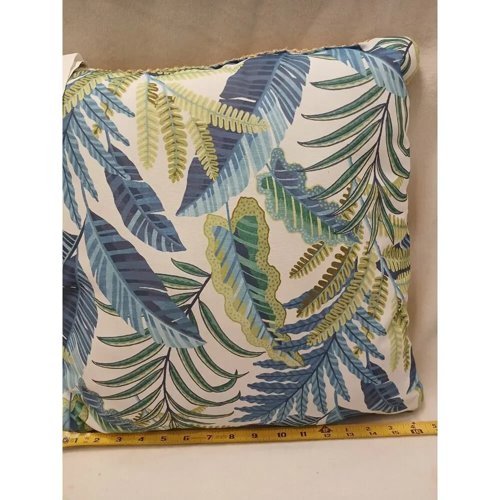 2 Set TOMMY BAHAMA‎ Tropical Leaf Throw Pillow Indoor Outdoor 16 X 16 Blue Green